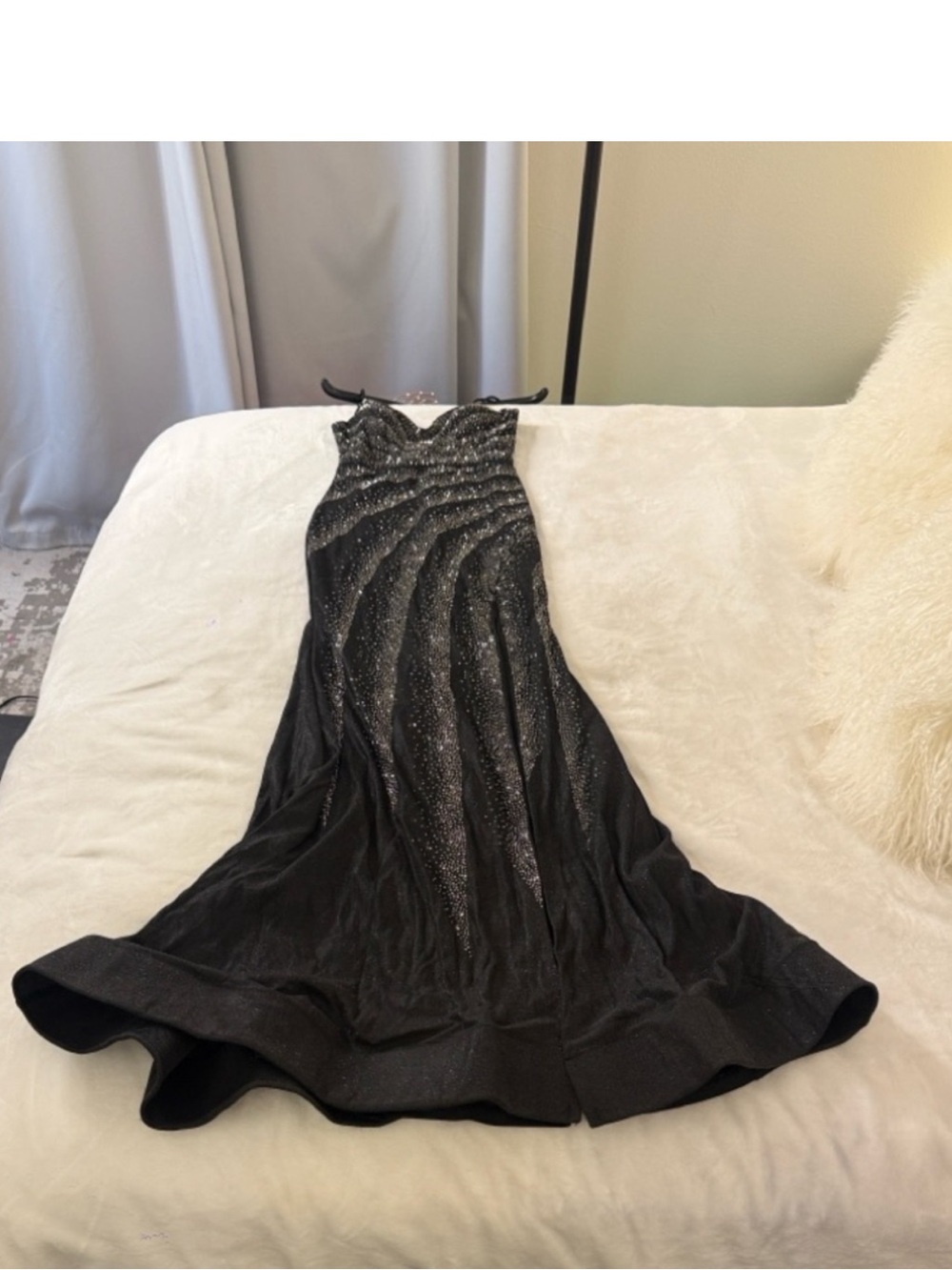 Windsor Tessa Black Rhinestone Mermaid Prom Gown S - Picture 5 of 11